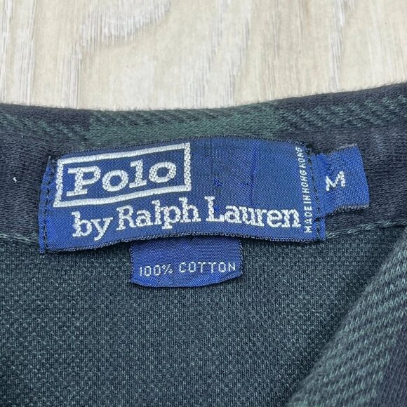 Polo Ralph Lauren Button Up Mens Green Plaid Spread Regular Shirt Pockets Medium - Picture 5 of 11